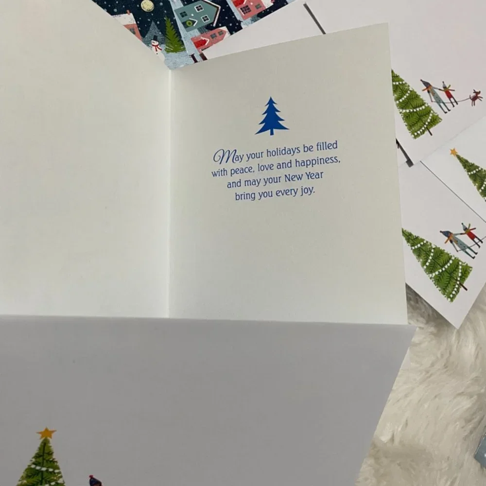 20 Holiday cards bundle (w/ designed envelopes& Matching seal & to from stickers